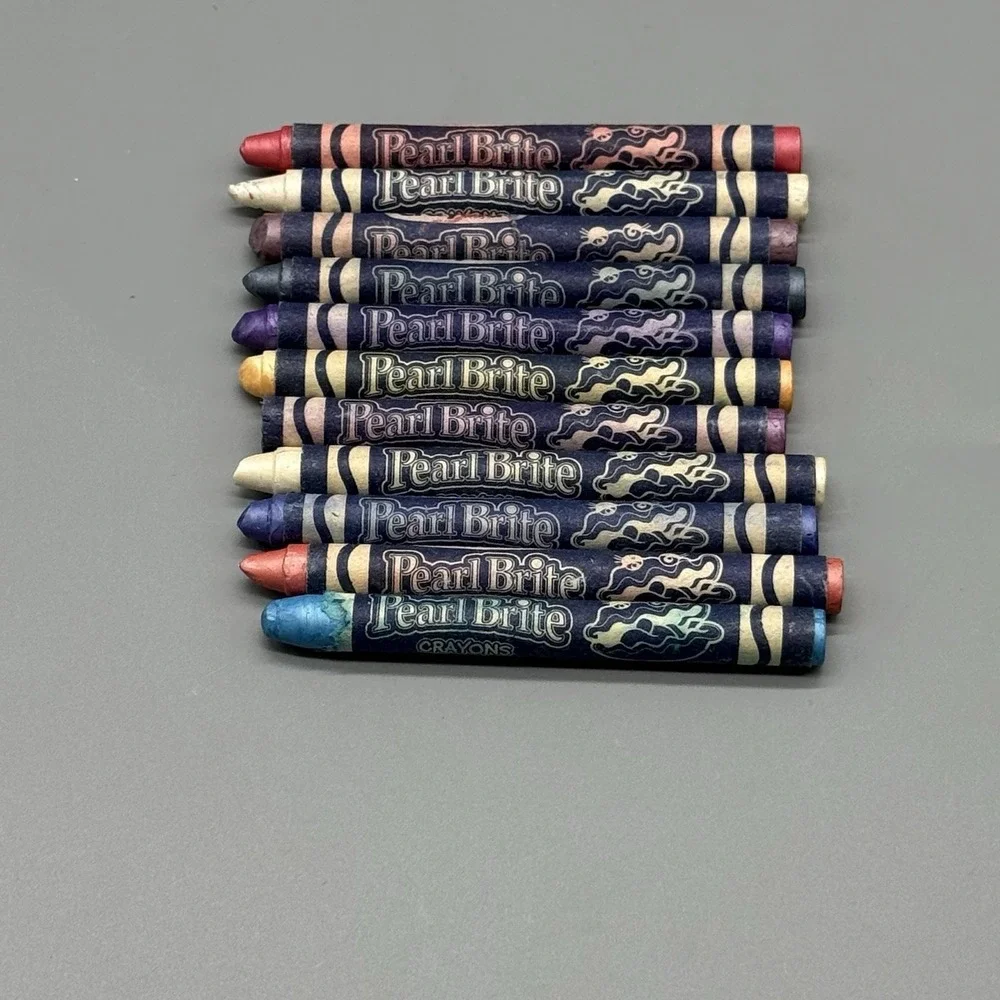 Vintage Crayola Pearl Brite Crayons 11 Count HTF Rare Retired Art Supply Lot‎